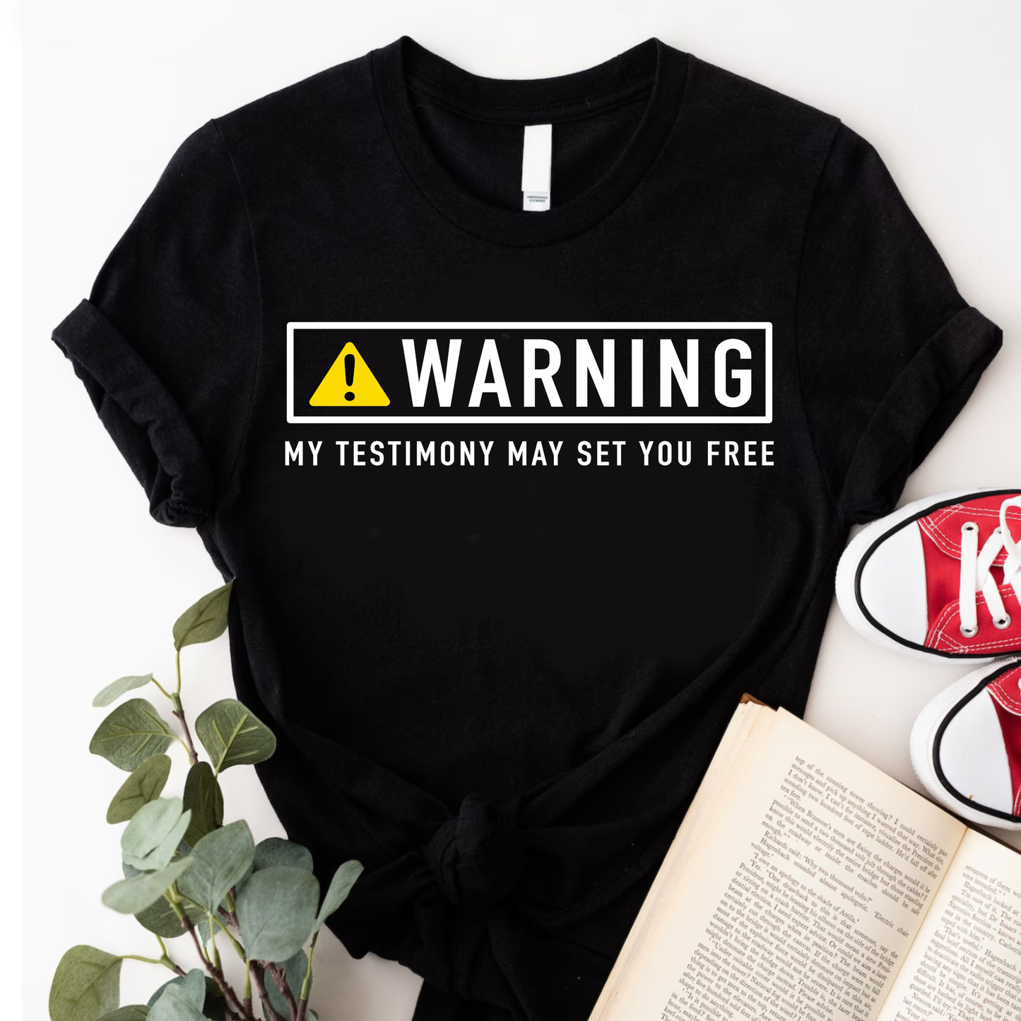 Women’s “Warning, My Testimony May Set You Free” T-shirt
