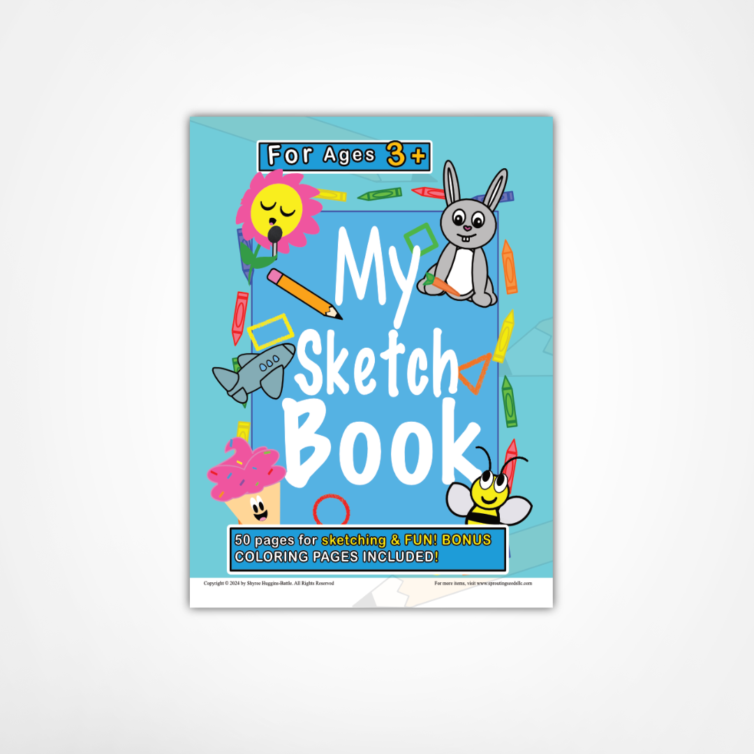 My Sketch Book: 50 Pages for Sketching and Fun! For ages 3+: Bonus Coloring Pages included!